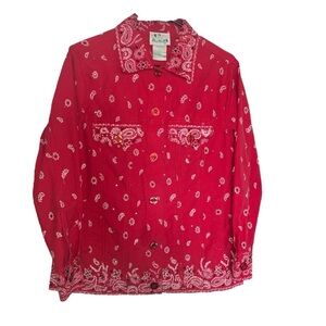 Quacker Factory Red Paisley Jean Jacket